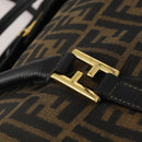 FENDI Zucca Canvas Boston Bag 2way Black Brown Auth 199177-19