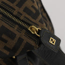 FENDI Zucca Canvas Boston Bag 2way Black Brown Auth 199177-10
