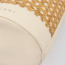 BVLGARI Shoulder Bag Raffia Beige Gold Auth 199178V-14