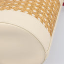 BVLGARI Shoulder Bag Raffia Beige Gold Auth 199178V-16