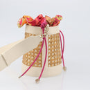 BVLGARI Shoulder Bag Raffia Beige Gold Auth 199178V-4