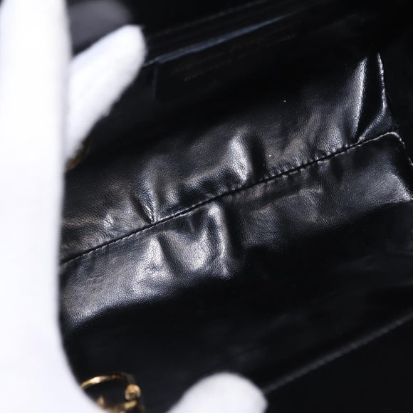 Salvatore Ferragamo Gancini Hand Bag Suede Black Gold Auth 199179V