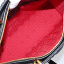 Christian Dior Lady Dior Canage Hand Bag Lamb Skin 2way Black Gold Auth 199180M-10