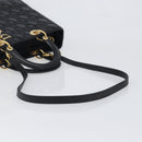 Christian Dior Lady Dior Canage Hand Bag Lamb Skin 2way Black Gold Auth 199180M-8