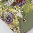 Christian Dior Lady Dior Hand Bag Beads 2way Green Gold Tone Auth 199181SM-13