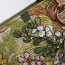 Christian Dior Lady Dior Hand Bag Beads 2way Green Gold Tone Auth 199181SM-16