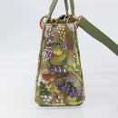 Christian Dior Lady Dior Hand Bag Beads 2way Green Gold Tone Auth 199181SM-5