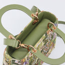 Christian Dior Lady Dior Hand Bag Beads 2way Green Gold Tone Auth 199181SM-6