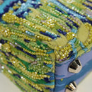 Christian Dior Lady Dior Hand Bag Beads 2way Blue Gold Tone Auth 199182SM-16