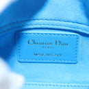 Christian Dior Lady Dior Hand Bag Beads 2way Blue Gold Tone Auth 199182SM-23