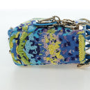 Christian Dior Lady Dior Hand Bag Beads 2way Blue Gold Tone Auth 199182SM-4
