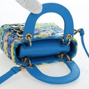 Christian Dior Lady Dior Hand Bag Beads 2way Blue Gold Tone Auth 199182SM-6