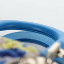 Christian Dior Lady Dior Hand Bag Beads 2way Blue Gold Tone Auth 199182SM-14