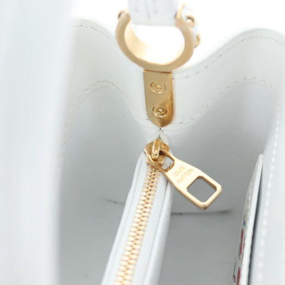 LOUIS VUITTON x TM Capucines EW Mini Leather 2way White M13246 Auth 199183SM