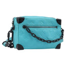 LOUIS VUITTON Mini Soft Trunk Taurillon Leather Blue Black M11673 Auth 199184SAM-1