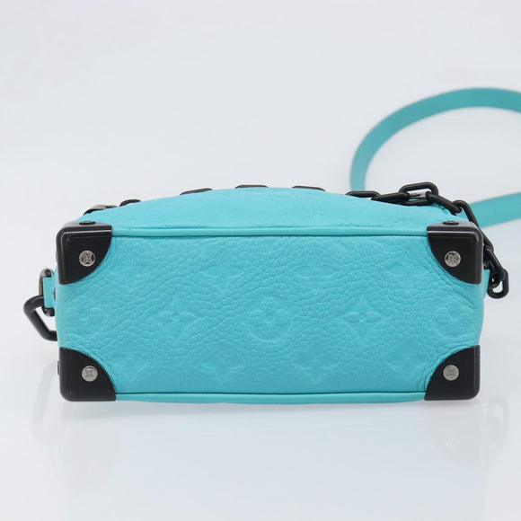 LOUIS VUITTON Mini Soft Trunk Taurillon Leather Blue Black M11673 Auth 199184SAM