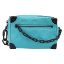 LOUIS VUITTON Mini Soft Trunk Taurillon Leather Blue Black M11673 Auth 199184SAM-13