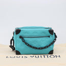 LOUIS VUITTON Mini Soft Trunk Taurillon Leather Blue Black M11673 Auth 199184SAM-12
