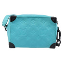 LOUIS VUITTON Mini Soft Trunk Taurillon Leather Blue Black M11673 Auth 199184SAM-2