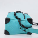 LOUIS VUITTON Mini Soft Trunk Taurillon Leather Blue Black M11673 Auth 199184SAM-3