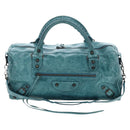 BALENCIAGA The Twiggy Hand Bag Leather 2way Green 128523 Auth 199185V-13
