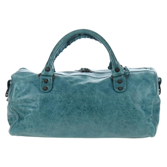 BALENCIAGA The Twiggy Hand Bag Leather 2way Green 128523 Auth 199185V