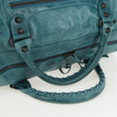 BALENCIAGA The Twiggy Hand Bag Leather 2way Green 128523 Auth 199185V-7