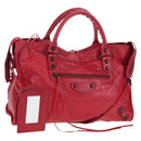 BALENCIAGA The City Hand Bag Leather Red 115748 Auth 199189V-1