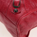 BALENCIAGA The City Hand Bag Leather Red 115748 Auth 199189V-15