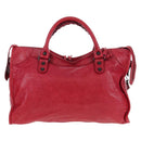 BALENCIAGA The City Hand Bag Leather Red 115748 Auth 199189V-3