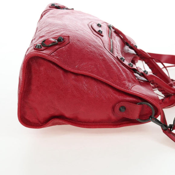 BALENCIAGA The City Hand Bag Leather Red 115748 Auth 199189V