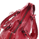 BALENCIAGA The City Hand Bag Leather Red 115748 Auth 199189V-6