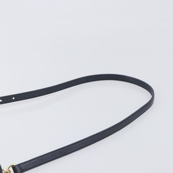 Miu Miu Hand Bag Leather 2way Black Gold Auth 199190A