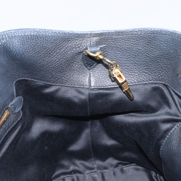 Miu Miu Hand Bag Leather 2way Black Gold Auth 199190A