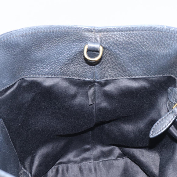 Miu Miu Hand Bag Leather 2way Black Gold Auth 199190A