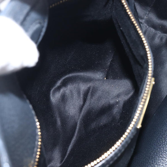 Miu Miu Hand Bag Leather 2way Black Gold Auth 199190A
