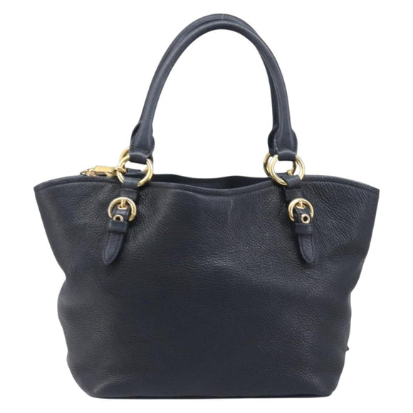 Miu Miu Hand Bag Leather 2way Black Gold Auth 199190A