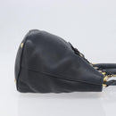 Miu Miu Hand Bag Leather 2way Black Gold Auth 199190A-4