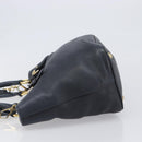 Miu Miu Hand Bag Leather 2way Black Gold Auth 199190A-5