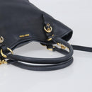 Miu Miu Hand Bag Leather 2way Black Gold Auth 199190A-7