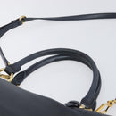 Miu Miu Hand Bag Leather 2way Black Gold Auth 199190A-8