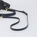 Miu Miu Hand Bag Leather 2way Black Gold Auth 199190A-9