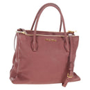 Miu Miu Hand Bag Leather 2way Pink Gold Auth 199193V-1