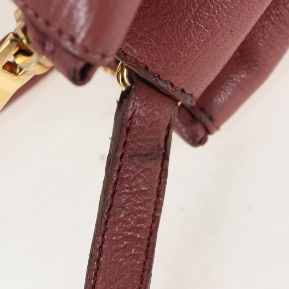 Miu Miu Hand Bag Leather 2way Pink Gold Auth 199193V
