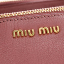Miu Miu Hand Bag Leather 2way Pink Gold Auth 199193V-23