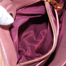 Miu Miu Hand Bag Leather 2way Pink Gold Auth 199193V-33