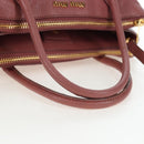 Miu Miu Hand Bag Leather 2way Pink Gold Auth 199193V-6
