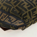 FENDI Zucca Canvas Shoulder Bag Brown Black Auth 199194V-18