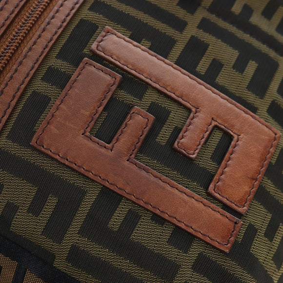 FENDI Zucca Canvas Shoulder Bag Brown Black Auth 199194V