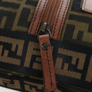 FENDI Zucca Canvas Shoulder Bag Brown Black Auth 199194V-24